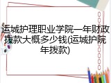 运城护理职业学院一年财政拨款大概多少钱(运城护院年拨款)