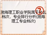 渤海理工职业学院属于什么档次，专业排行分析(渤海理工专业档次)