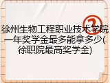 徐州生物工程职业技术学院一年奖学金最多能拿多少(徐职院最高奖学金)