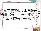 广东工贸职业技术学院什么专业最好，一年招多少人("工贸学院热门专业招生")