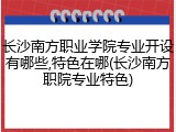 长沙南方职业学院专业开设有哪些,特色在哪(长沙南方职院专业特色)
