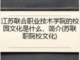 江苏联合职业技术学院的校园文化是什么，简介(苏联职院校文化)