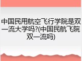 中国民用航空飞行学院是双一流大学吗?(中国民航飞院双一流吗)