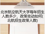 北京航空航天大学每年招生人数多少，政策变动如何(北航招生政策人数)