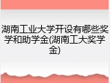 湖南工业大学开设有哪些奖学和助学金(湖南工大奖学金)