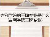吉利学院的王牌专业是什么(吉利学院王牌专业)