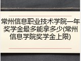 常州信息职业技术学院一年奖学金最多能拿多少(常州信息学院奖学金上限)