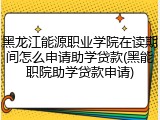 黑龙江能源职业学院在读期间怎么申请助学贷款(黑能职院助学贷款申请)