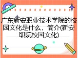 广东新安职业技术学院的校园文化是什么，简介(新安职院校园文化)