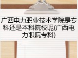 广西电力职业技术学院是专科还是本科院校呢(广西电力职院专科)