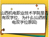 山西机电职业技术学院是否有双学位，为什么(山西机电双学位原因)