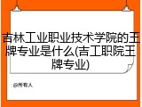 吉林工业职业技术学院的王牌专业是什么(吉工职院王牌专业)