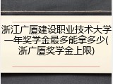浙江广厦建设职业技术大学一年奖学金最多能拿多少(浙广厦奖学金上限)