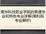 南京科技职业学院的普通专业和特色专业详解(南科院专业解析)