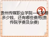 贵州传媒职业学院一年学费多少钱，还有哪些费用(贵传院学费及杂费)
