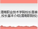 渭南职业技术学院校长是谁,校长基本介绍(渭南职院校)