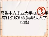 乌鲁木齐职业大学办理入学有什么攻略没(乌职大入学攻略)