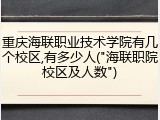 重庆海联职业技术学院有几个校区,有多少人("海联职院校区及人数")