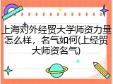 上海对外经贸大学师资力量怎么样，名气如何(上经贸大师资名气)