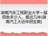 湖南汽车工程职业大学一届招收多少人，最近几年(湖南汽工大近年招生数)