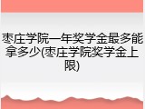 枣庄学院一年奖学金最多能拿多少(枣庄学院奖学金上限)