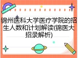 锦州医科大学医疗学院的招生人数和计划解读(锦医大招录解析)