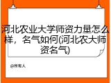 河北农业大学师资力量怎么样，名气如何(河北农大师资名气)