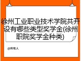 徐州工业职业技术学院共开设有哪些类型奖学金(徐州职院奖学金种类)