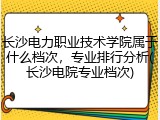 长沙电力职业技术学院属于什么档次，专业排行分析(长沙电院专业档次)
