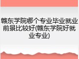 赣东学院哪个专业毕业就业前景比较好(赣东学院好就业专业)