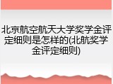 北京航空航天大学奖学金评定细则是怎样的(北航奖学金评定细则)