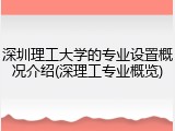 深圳理工大学的专业设置概况介绍(深理工专业概览)