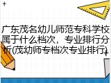 广东茂名幼儿师范专科学校属于什么档次，专业排行分析(茂幼师专档次专业排行)