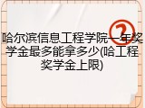 哈尔滨信息工程学院一年奖学金最多能拿多少(哈工程奖学金上限)