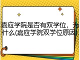 嘉应学院是否有双学位，为什么(嘉应学院双学位原因)