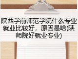 陕西学前师范学院什么专业就业比较好，原因是啥(陕师院好就业专业)