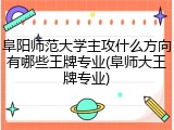 阜阳师范大学主攻什么方向有哪些王牌专业(阜师大王牌专业)