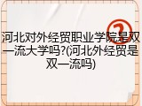 河北对外经贸职业学院是双一流大学吗?(河北外经贸是双一流吗)