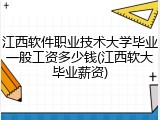 江西软件职业技术大学毕业一般工资多少钱(江西软大毕业薪资)