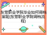 东营职业学院毕业如何调档案呢(东营职业学院调档流程)