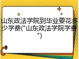 山东政法学院到毕业要花多少学费("山东政法学院学费")