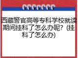 西藏警官高等专科学校就读期间挂科了怎么办呢？(挂科了怎么办)