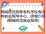 桐城师范高等专科学校有没有就业指导中心，详细介绍(桐城师范就业指导)