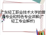 广东轻工职业技术大学的普通专业和特色专业详解(广轻工专业解析)
