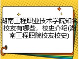 湖南工程职业技术学院知名校友有哪些，校史介绍(湖南工程职院校友校史)