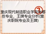 重庆现代制造职业学院有哪些专业，王牌专业分析(重庆职院专业及王牌)