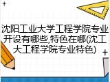 沈阳工业大学工程学院专业开设有哪些,特色在哪(沈工大工程学院专业特色)
