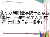 山东水利职业学院什么专业最好，一年招多少人(山东水利热门专业招生)
