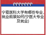 宁夏医科大学有哪些专业，就业前景如何(宁医大专业及就业)