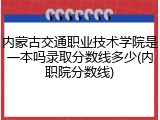 内蒙古交通职业技术学院是一本吗录取分数线多少(内职院分数线)